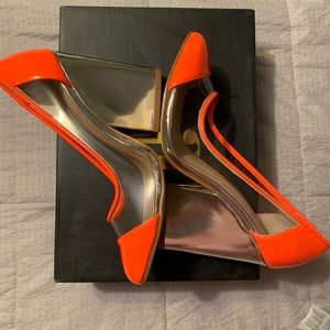 👠 HOST PICK 👠 NIB Size 8 June Ambrose Orange shoes rave or festival ready!